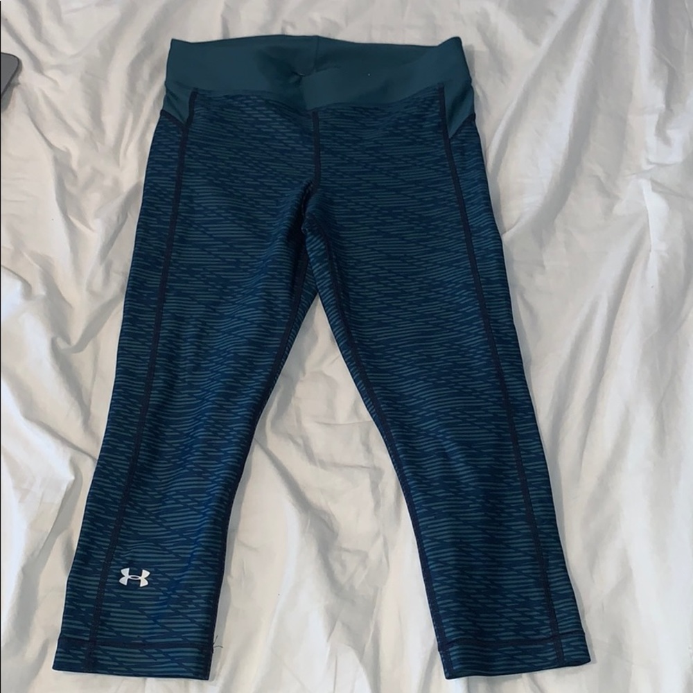 Blue Athletic Cropped Leggings